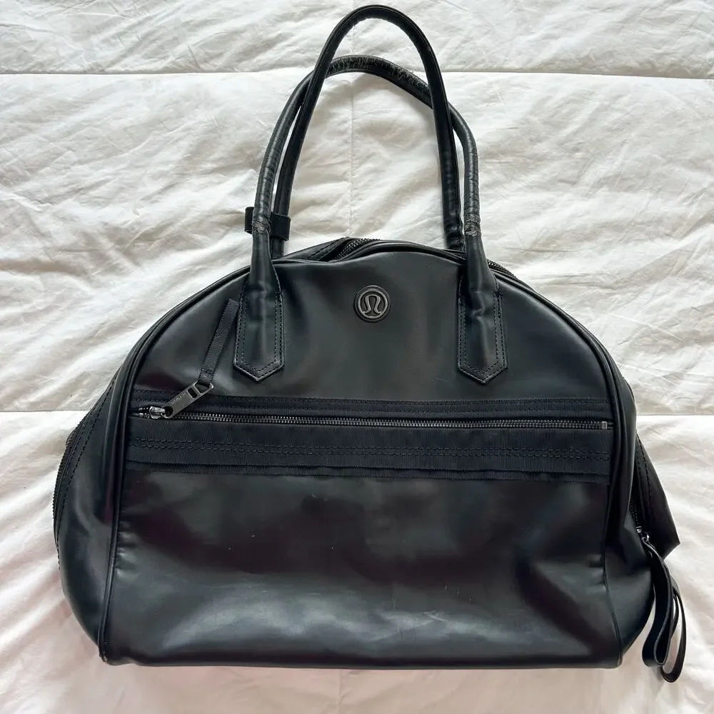 Lululemon Sweat Once A Day Black Gym Duffel Bag Yoga Travel Tote